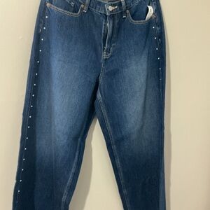 Old Navy Medium Blue Wide Leg Jeans with Side Embellishments